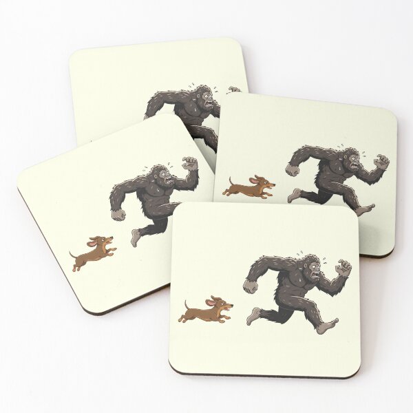 Item preview, Funny Dachshund Bigfoot Chasing Boys Girls Kids designed and sold by FurryHavenPH.