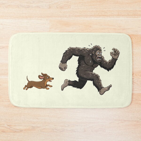 Item preview, Funny Dachshund Bigfoot Chasing Boys Girls Kids designed and sold by FurryHavenPH.