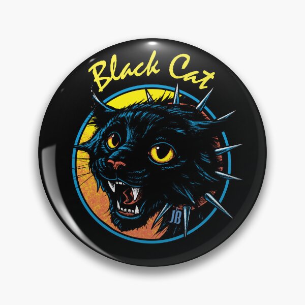 Item preview, Black Cat Hissing and showing Fangs.  Halloween. Witch designed and sold by MissJen.