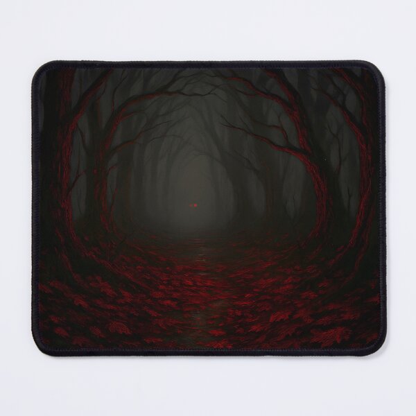 Item preview, Eerie Red Leaf Forest Path at Dusk designed and sold by PandaTShirtShop.