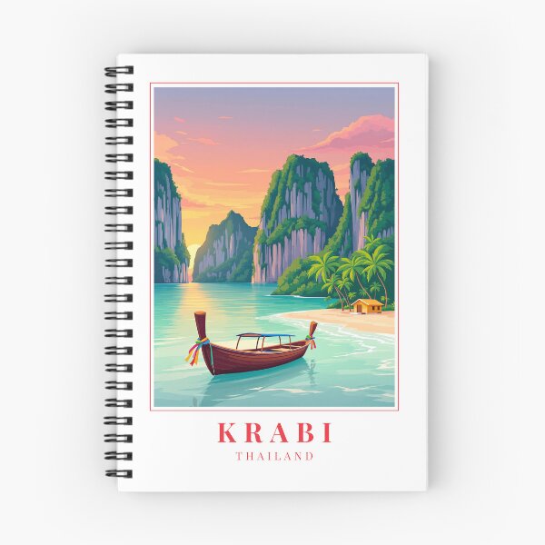 Item preview, Krabi Thailand Illustration – Limestone Karsts, Tropical Beaches & Andaman Wilderness designed and sold by MapMyMiles.