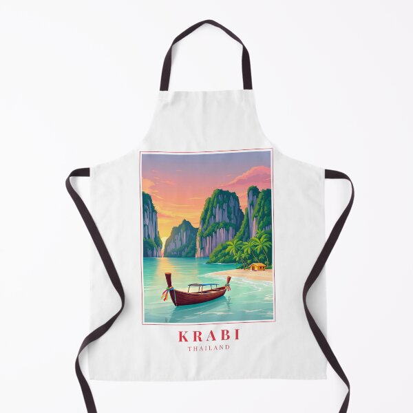 Item preview, Krabi Thailand Illustration – Limestone Karsts, Tropical Beaches & Andaman Wilderness designed and sold by MapMyMiles.