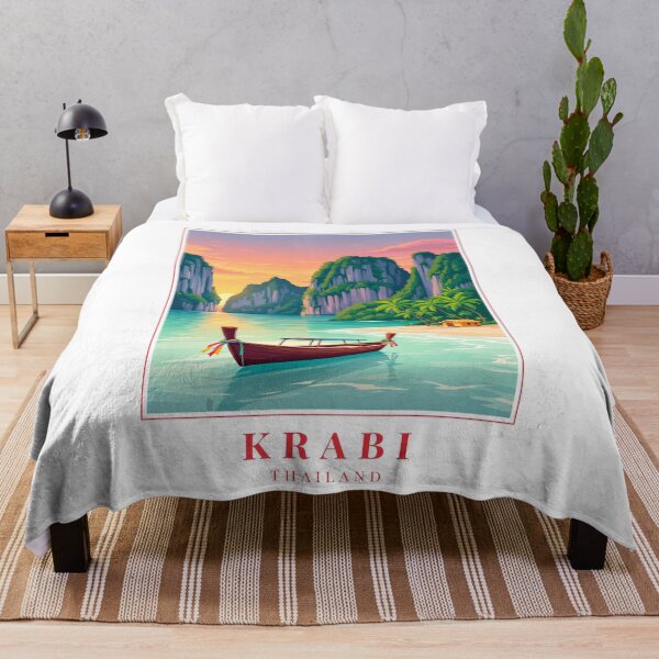 Item preview, Krabi Thailand Illustration – Limestone Karsts, Tropical Beaches & Andaman Wilderness designed and sold by MapMyMiles.