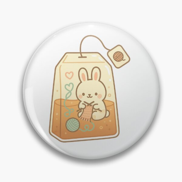 Item preview, Cute bunny knitting in a tea bag  designed and sold by Iail Ioa.