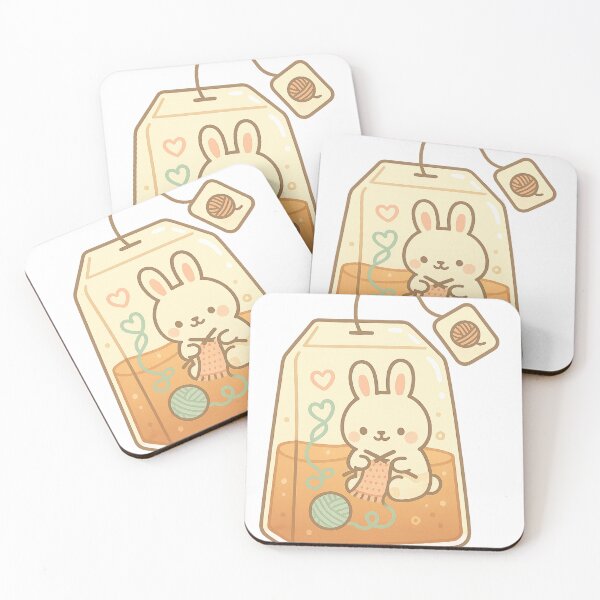 Item preview, Cute bunny knitting in a tea bag  designed and sold by Iail Ioa.
