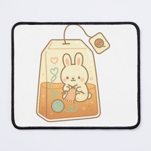 Item preview, Cute bunny knitting in a tea bag designed and sold by Iail Ioa.