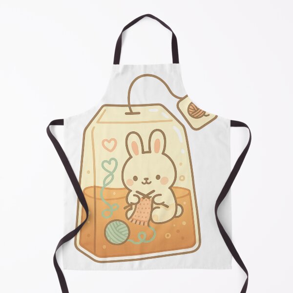 Item preview, Cute bunny knitting in a tea bag designed and sold by Iail Ioa.