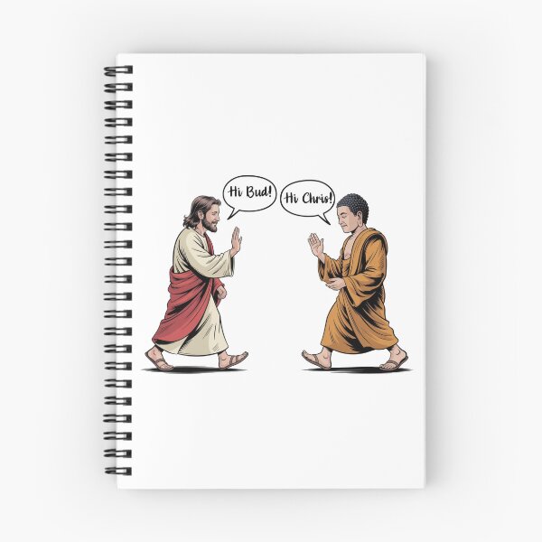 Item preview, Jesus and Buddha Saying Hi – Funny Spiritual Friends Comic Design | ‘Hi Chris!’ ‘Hi Bud!’ designed and sold by ChibiNekoSpace.