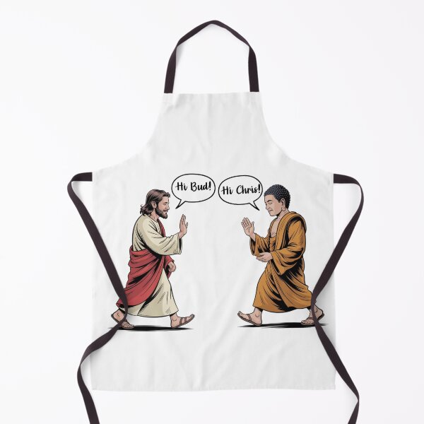 Item preview, Jesus and Buddha Saying Hi – Funny Spiritual Friends Comic Design | ‘Hi Chris!’ ‘Hi Bud!’ designed and sold by ChibiNekoSpace.