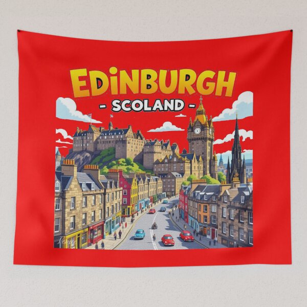 Item preview, Edinburgh Scotland – 3D Funny Sketch,  designed and sold by PaintMeWorld.