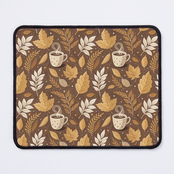 Item preview, Cozy autumnal design with leaves, and coffee designed and sold by Merrylands Artshop.
