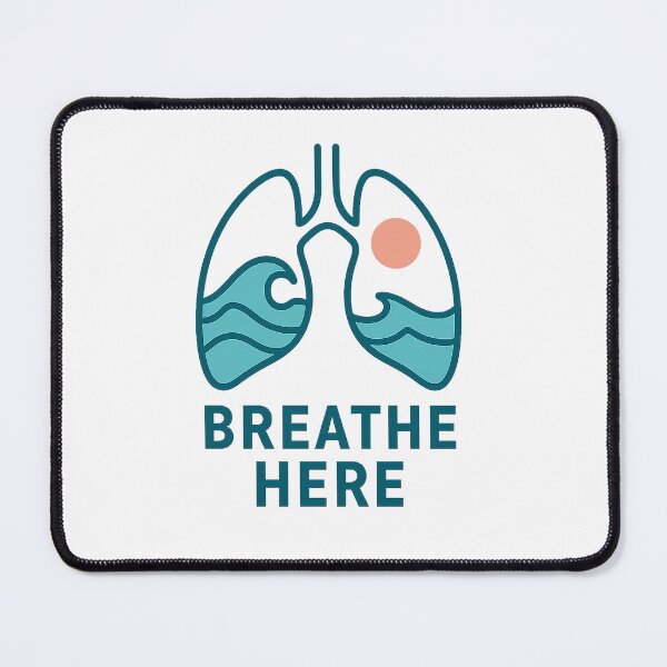 Item preview, BREATHE HERE – Mindful Lungs & Ocean Waves Design for Calm Living designed and sold by Meta Mirage .