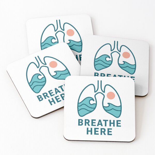 Item preview, BREATHE HERE – Mindful Lungs & Ocean Waves Design for Calm Living designed and sold by Meta Mirage .