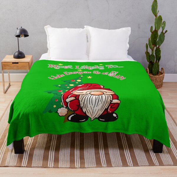 Item preview, Most Likely to Wake Everybody Up at 5 AM – Christmas Gnome Tomte Shirt | Funny Holiday Gnome Tee designed and sold by ElleKaye711.