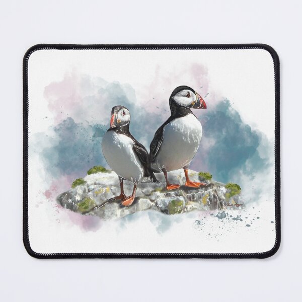 Item preview, ‘Puffin Pals’ A charismatic pair standing guard designed and sold by Printfantasia .