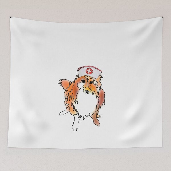Item preview, Josh the Sheltie Dog in Nurse Hat – animalzinhats designed and sold by Ashley’sAnimalz.