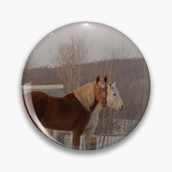 Item preview, Two horses on their land, one white, one brown designed and sold by Production Art Manon Meilleur.