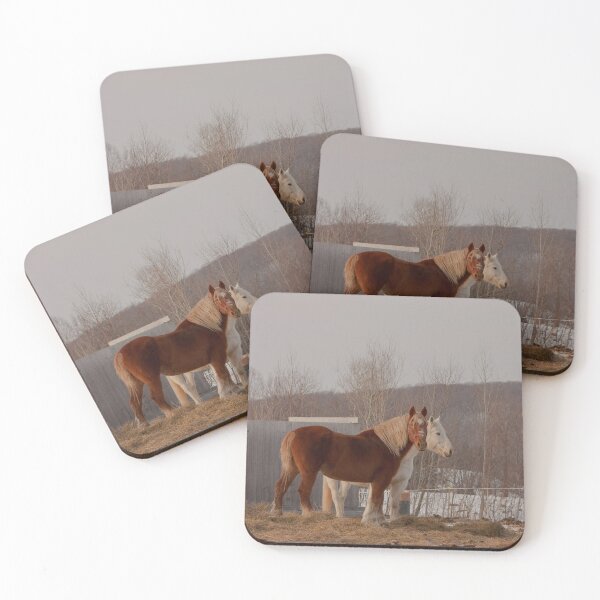 Item preview, Two horses on their land, one white, one brown designed and sold by Production Art Manon Meilleur.