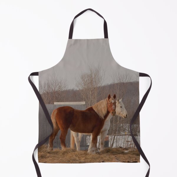 Item preview, Two horses on their land, one white, one brown designed and sold by Production Art Manon Meilleur.