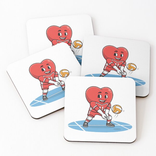 Item preview, Volleyball Heart Mascot in Action designed and sold by ZenDoodle.