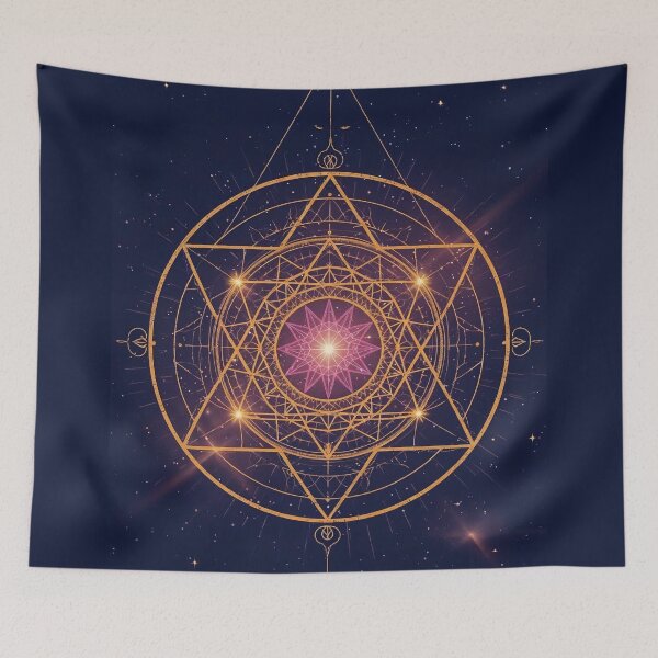Item preview, Golden Sacred Star: Celestial Geometry of Enlightenment designed and sold by ArtivaNest.