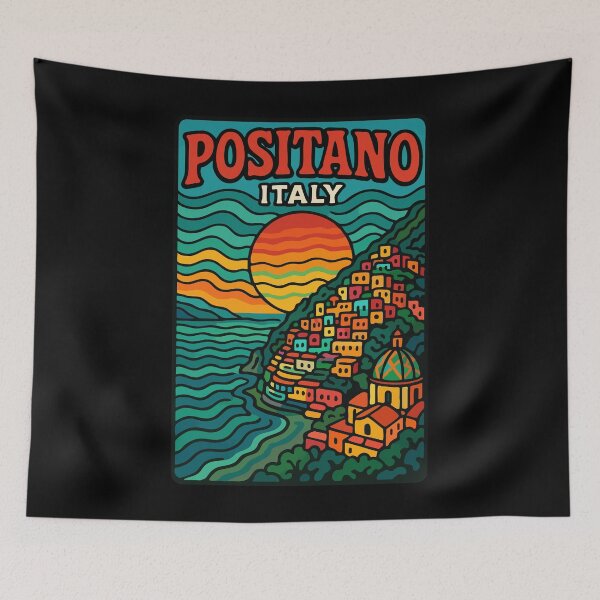 Item preview, Positano Italy Trippy Travel designed and sold by TomFrontierArt.
