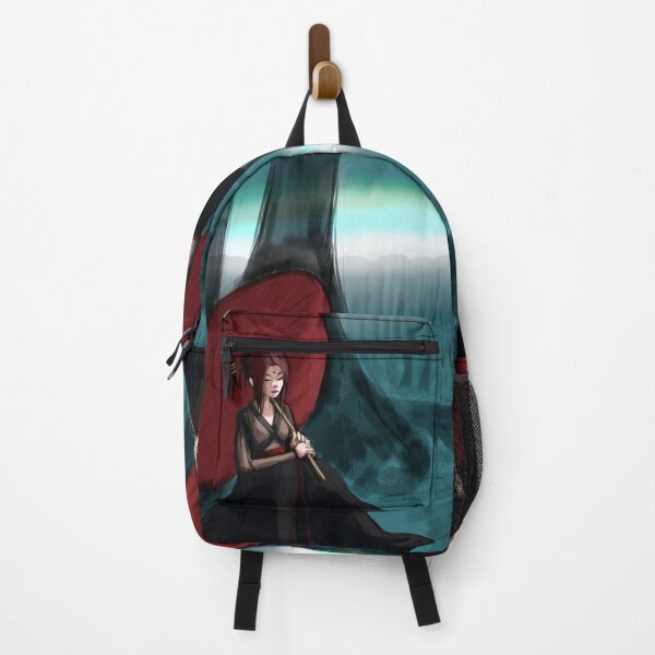 Item preview, woman in a black dress with a red umbrella designed and sold by lisiaakisia.
