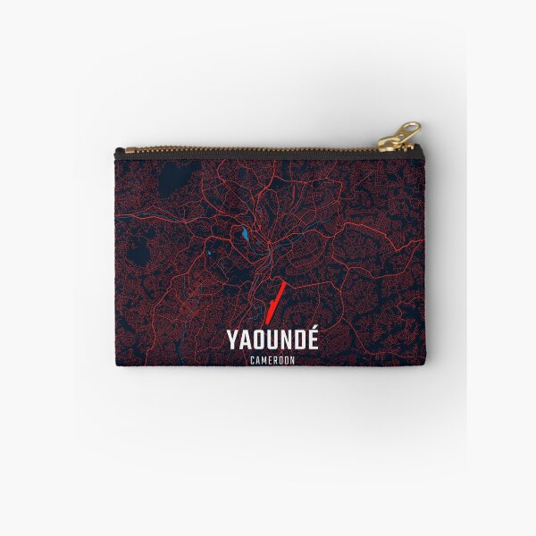 Item preview, Yaoundé Red & Blue Minimalist Map designed and sold by HomeLivingCo.