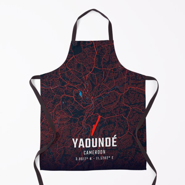 Item preview, Yaoundé Red & Blue Minimalist Map designed and sold by HomeLivingCo.