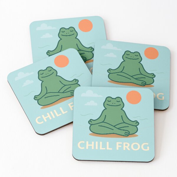 Item preview, CHILL FROG – Meditating Frog on Coastal Beach for Calm Living designed and sold by Meta Mirage .