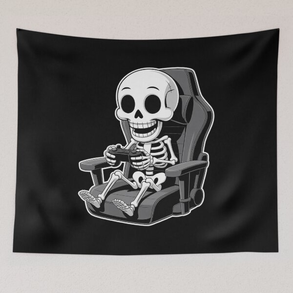 Item preview, Skeleton Playing Video Gamer Halloween Gaming Men Boys  designed and sold by lilLilaBatArt.