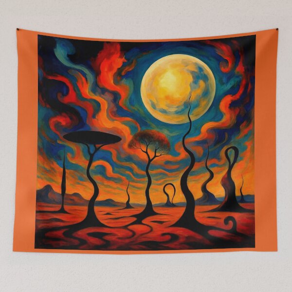 Item preview, Moonlit Rift –  Landscape of Flame and Silence designed and sold by daweave77.