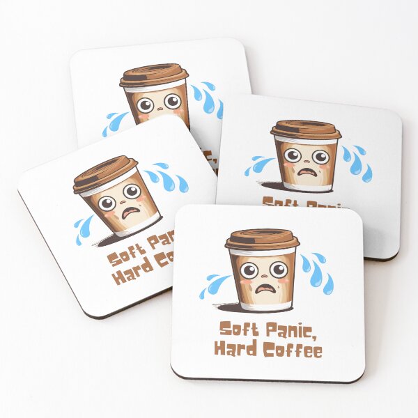 Item preview, “Soft Panic, Hard Coffee" – Funny Caffeine Anxiety Sticker & More designed and sold by LA Art.