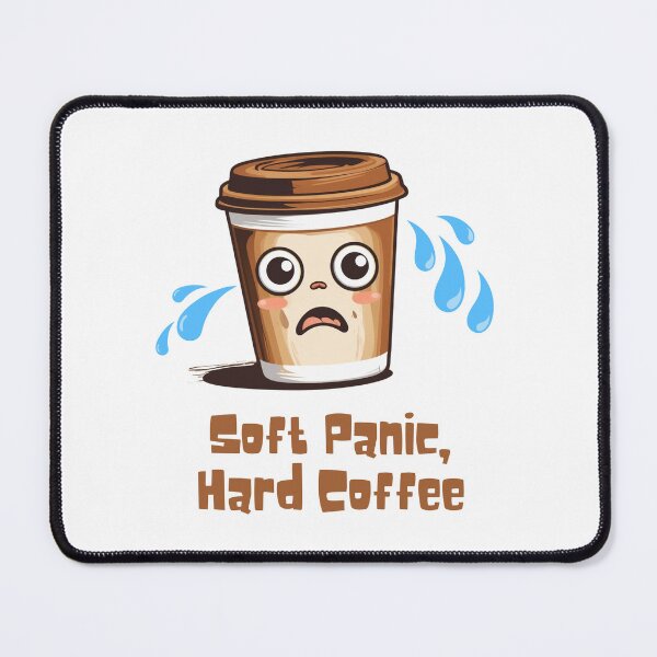 Item preview, “Soft Panic, Hard Coffee" – Funny Caffeine Anxiety Sticker & More designed and sold by LA Art.