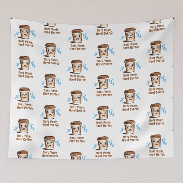 Item preview, “Soft Panic, Hard Coffee" – Funny Caffeine Anxiety Sticker & More designed and sold by LA Art.