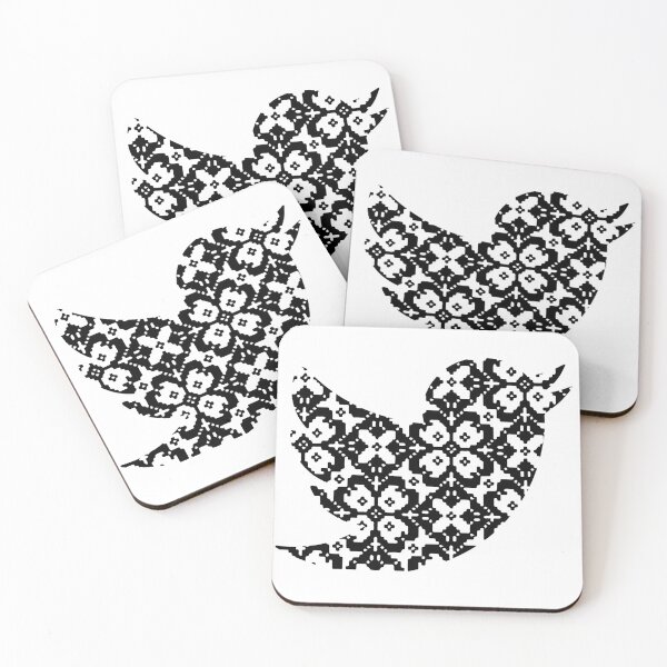 Item preview, Bird silhouette with embroidery pattern designed and sold by ZorianArt.