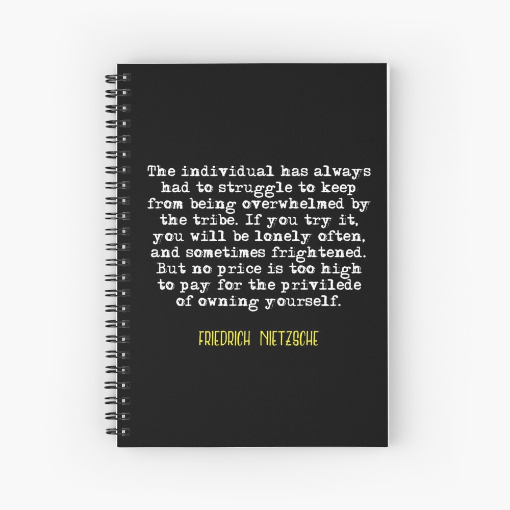Friedrich Nietzsche Tiefes Zitat Notizbuch Von Untagged Shop Redbubble