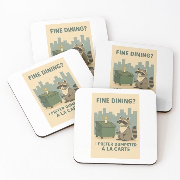 Item preview, Fine Dining? I Prefer Dumpster à la Carte – Funny Urban Raccoon Art designed and sold by WhimsyByPaul.redbubble.com.
