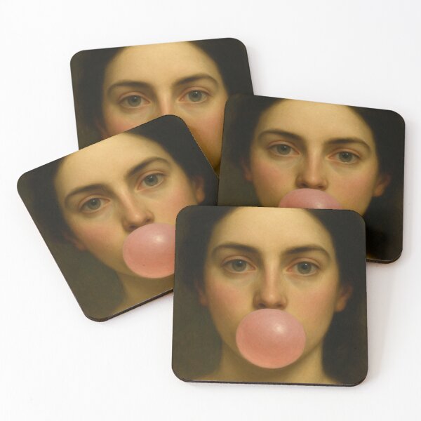 Item preview, Girl With Bubble Gum | Classical Realism Portrait designed and sold by CARRAANN.