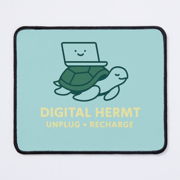 Item preview, DIGITAL HERMIT – Unplug and Recharge Turtle Tech Design for Mindful Balance designed and sold by Meta Mirage .