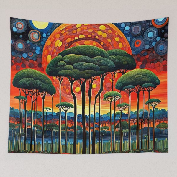 Item preview, Eclipse over forest landscape designed and sold by George Hutton Hunter.