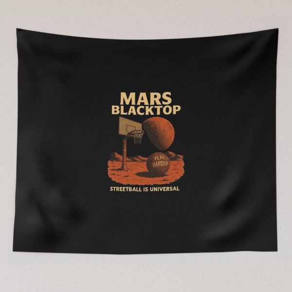 Item preview, Mars Blacktop – Play Harder | Streetball Is Universal | Retro Space Basketball Art designed and sold by PhilllandArt.