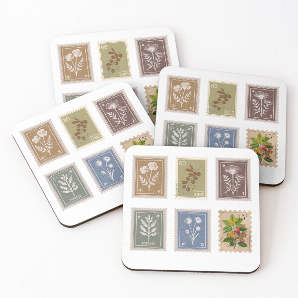 Item preview, Postage stamps, vintage, aesthetic designed and sold by kattcherry.
