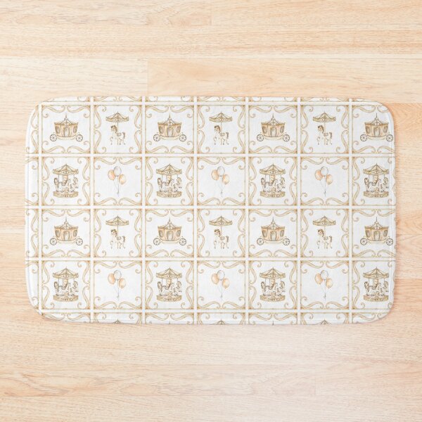Item preview, Golden Vintage Horses Carousel, Carriage and balloons Ornate Tiles designed and sold by eves_aquadreams.