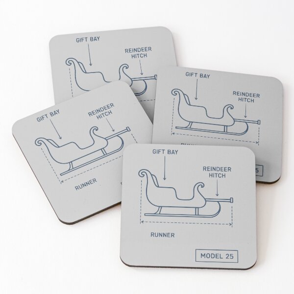 Item preview, Santa's Sleigh Blueprint – Model 25 Reindeer Hitch Schematic designed and sold by PrintSmithArt.