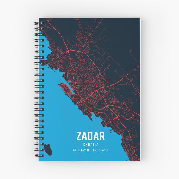 Item preview, Zadar Red & Blue Minimalist Map designed and sold by HomeLivingCo.