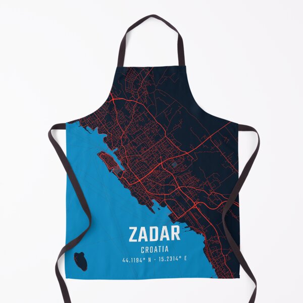 Item preview, Zadar Red & Blue Minimalist Map designed and sold by HomeLivingCo.