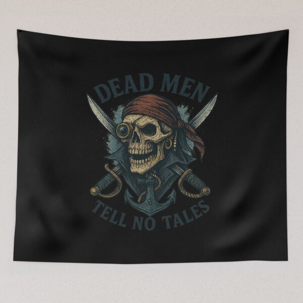Item preview, Dead Men Tell No Tales Pirate Skull — Vintage Nautical  designed and sold by getpressedshirt.