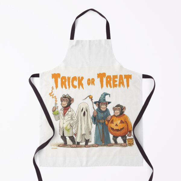 Item preview, Trick or Treat PNG | Funny Chimp Halloween Art | Spooky Cute Jungle Illustration designed and sold by Sidra Official Art.