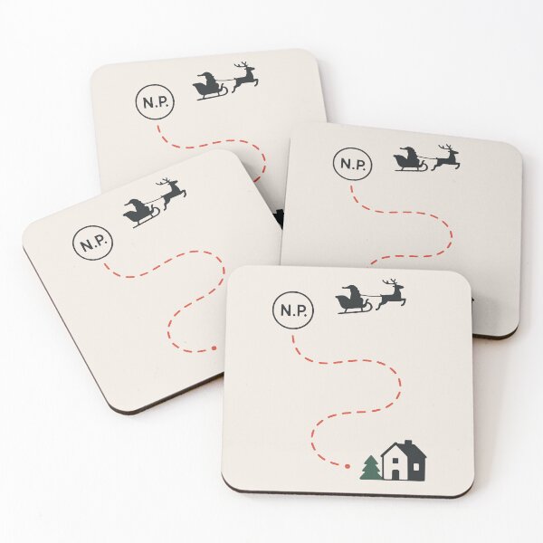 Item preview, Santa’s Sleigh Route – Minimal Holiday Map from the North Pole designed and sold by PrintSmithArt.
